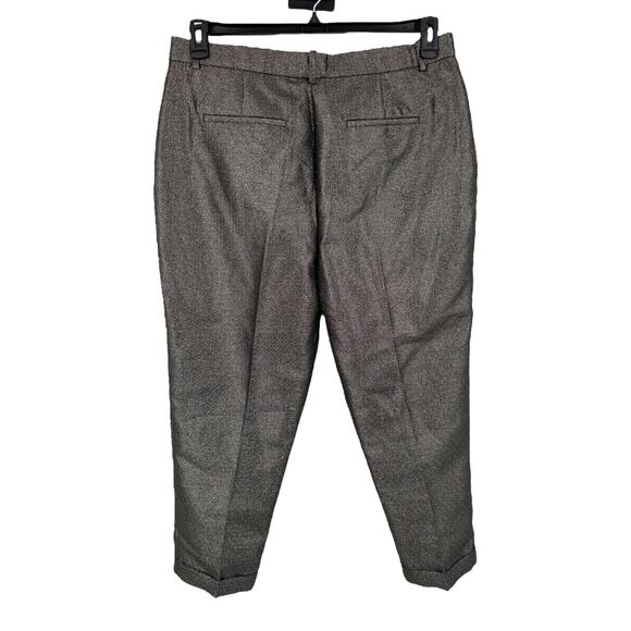 Reiss Sienna Sparkle Tapered Trousers pants gold size 14 - Picture 5 of 6